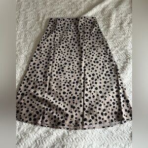 Womens Leopard Print Skirt Midi Long Length Silk Satin High Waist Elastic Skirt